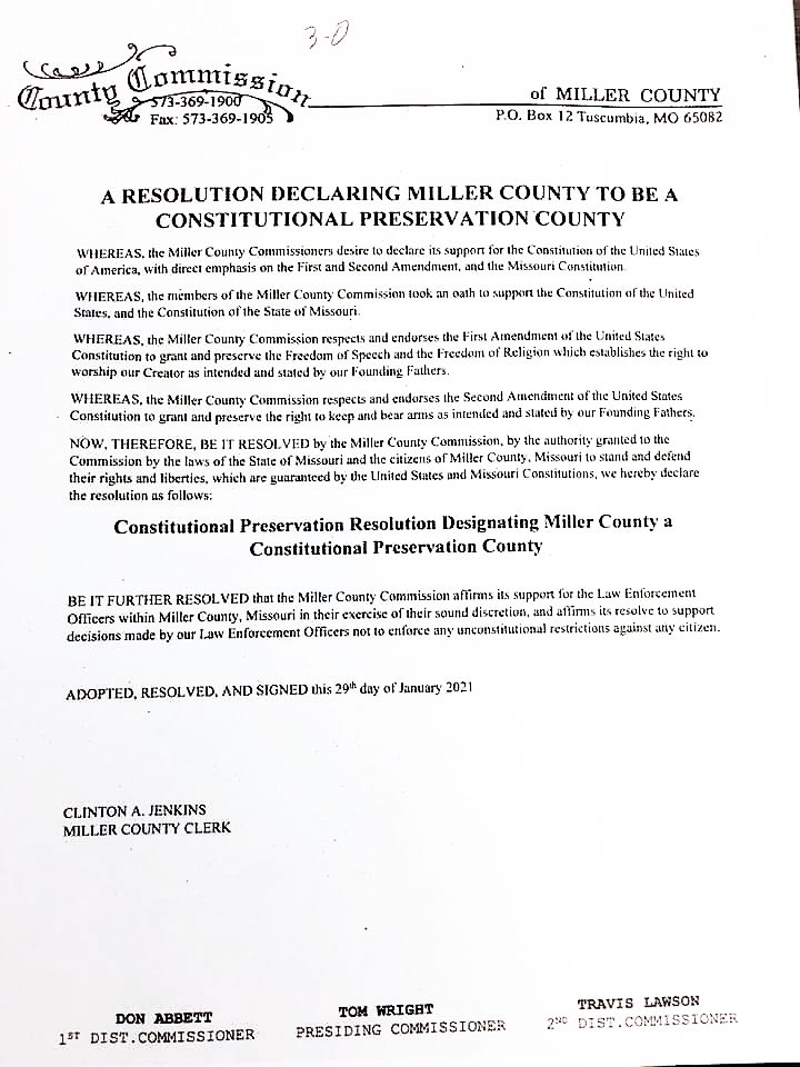 Miller County Constitutional Preservation Resolution