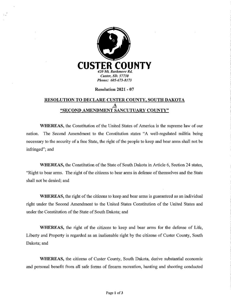 Custer County South Dakota Page 1