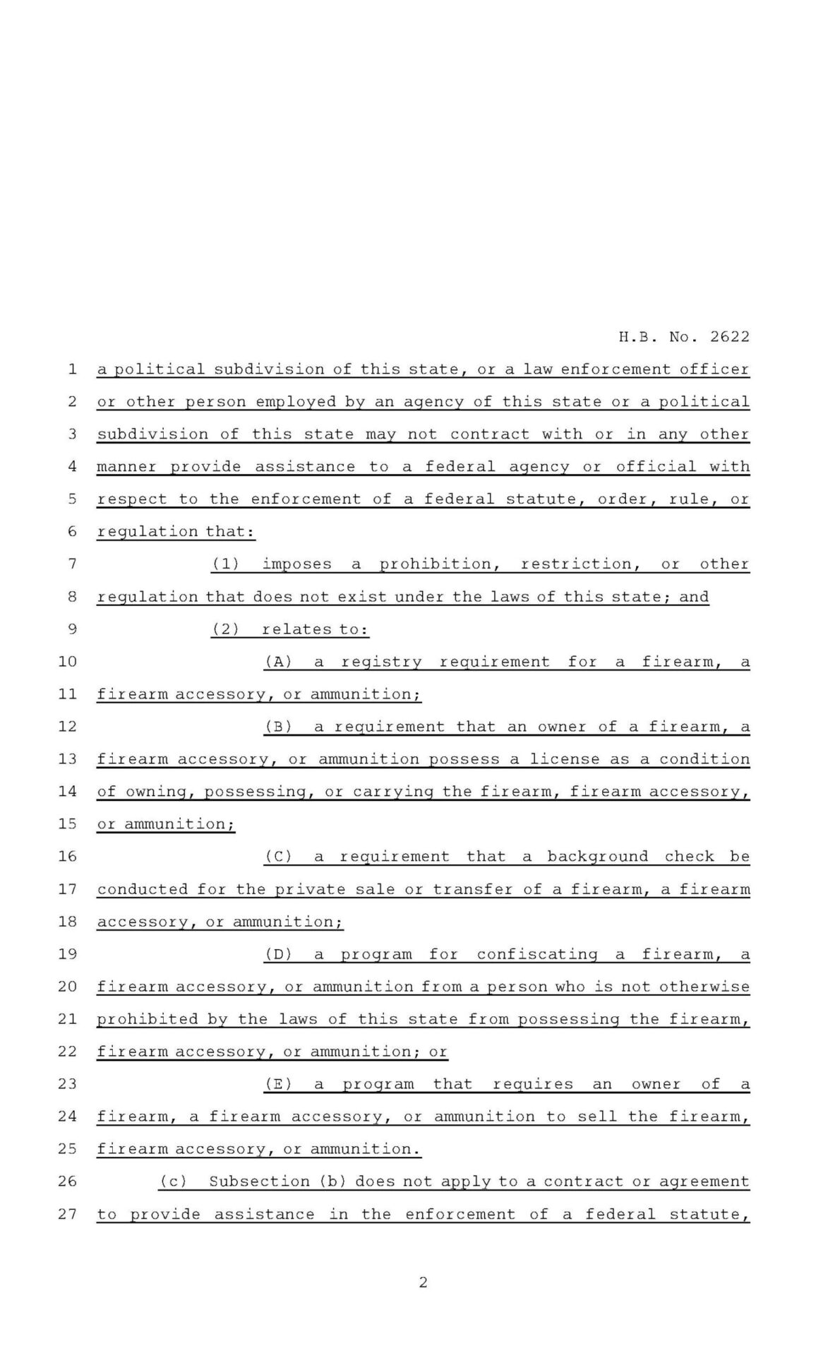 Texas Second Amendment Sanctuary State Act Page 2