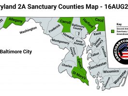 Maryland 2A Sanctuary Counties Map