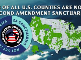 Graphic showing that one third of all U.S. counties are now Second Amendment Sanctuaries