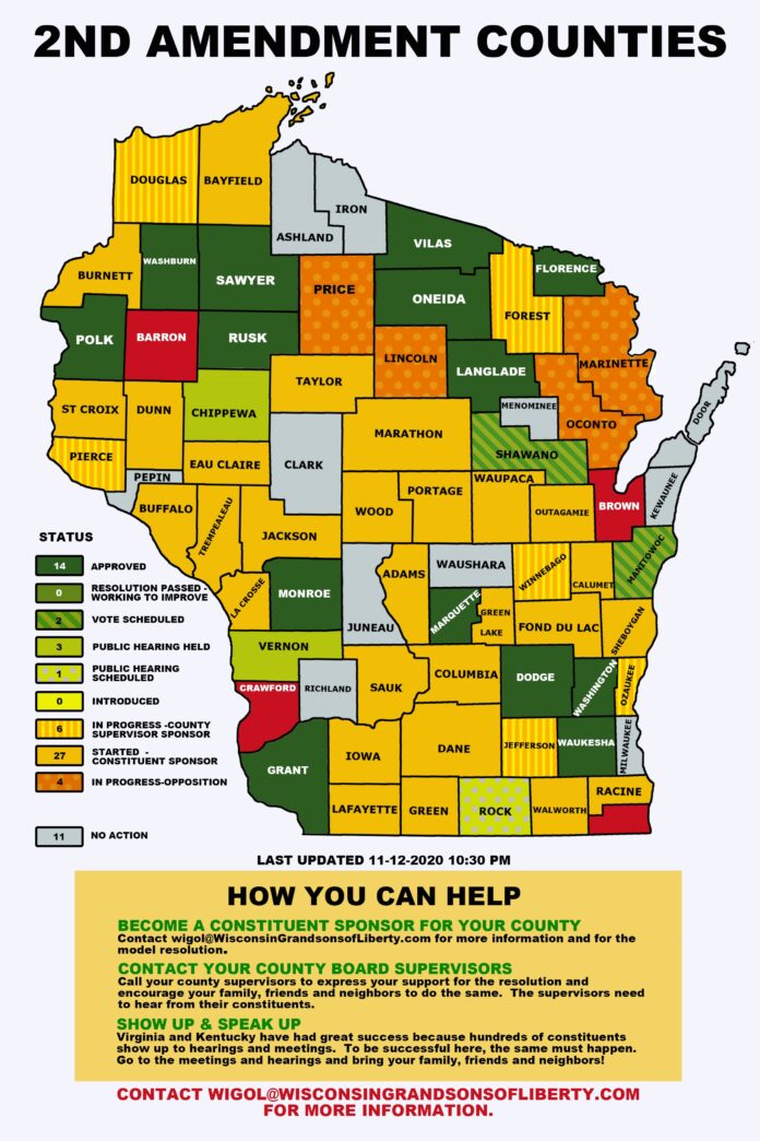 Wisconsin Second Amendment Sanctuary Map