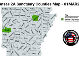 Arkansas Second Amendment Sanctuary State Map