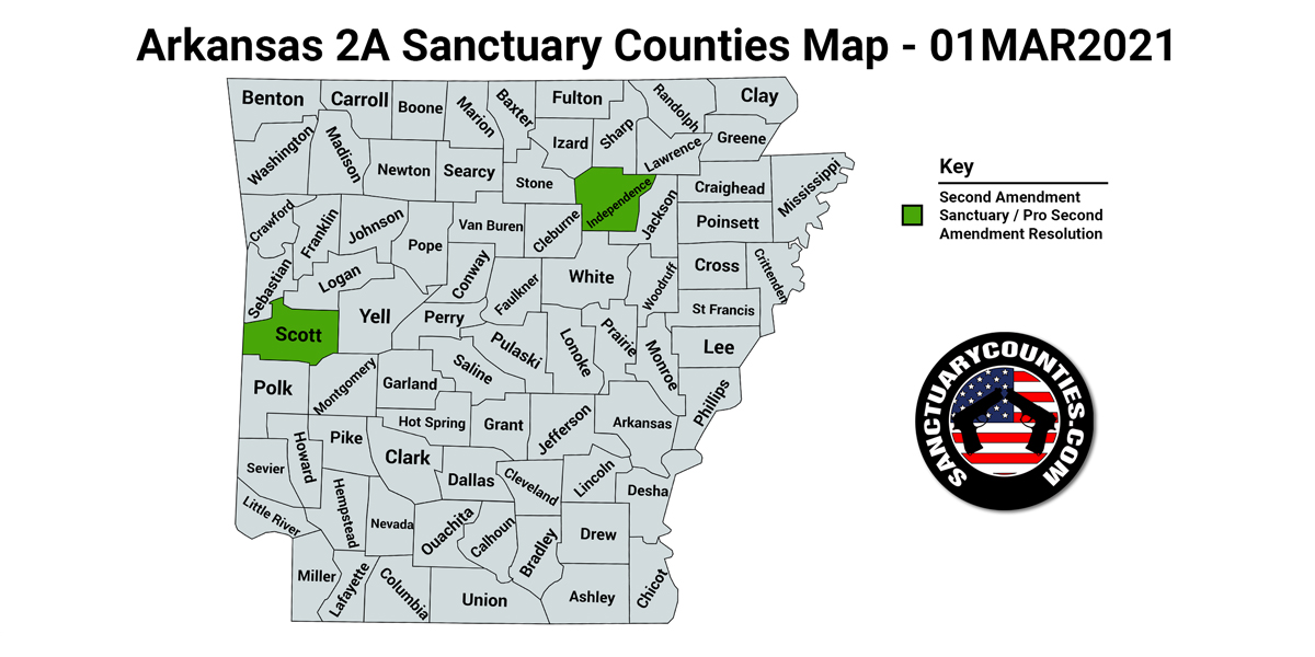 Arkansas Second Amendment Sanctuary State Map