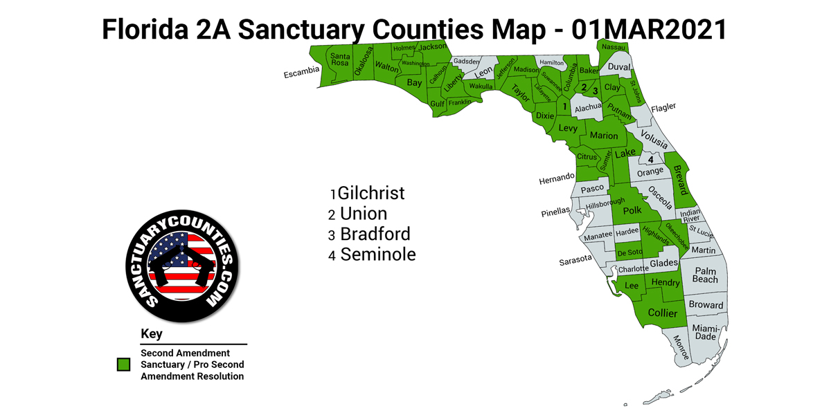 Florida Second Amendment Sanctuary State Map