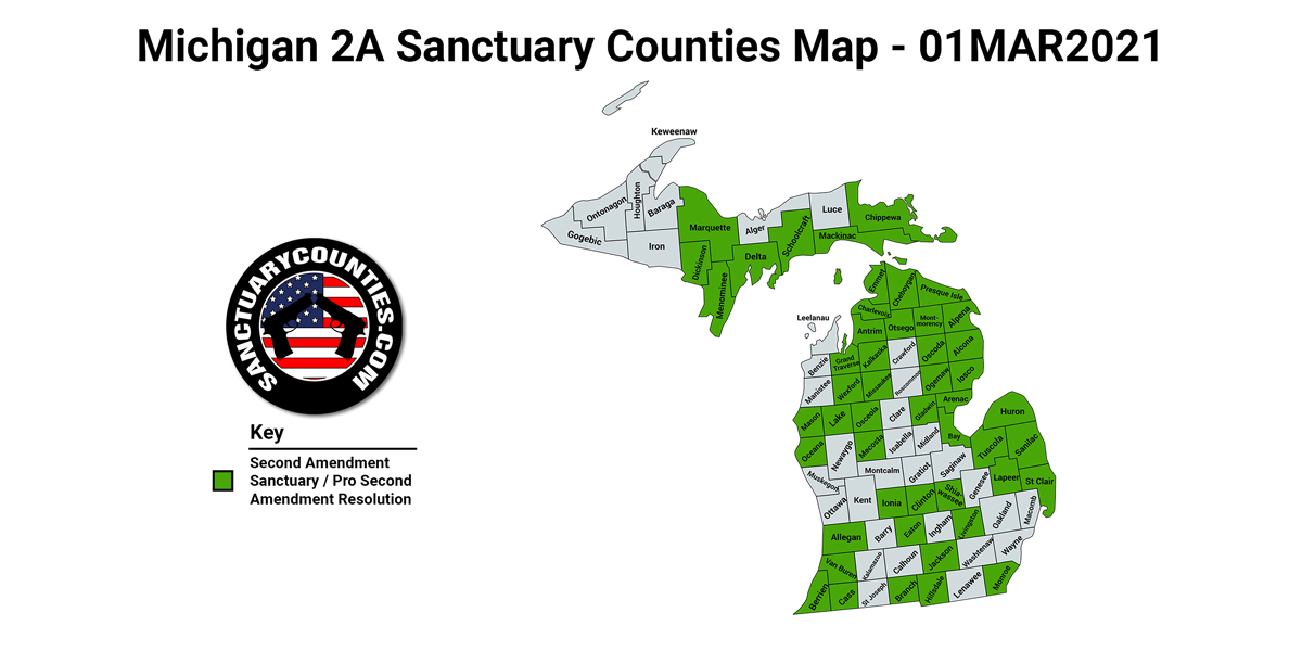 Michigan Second Amendment Sanctuary State Map