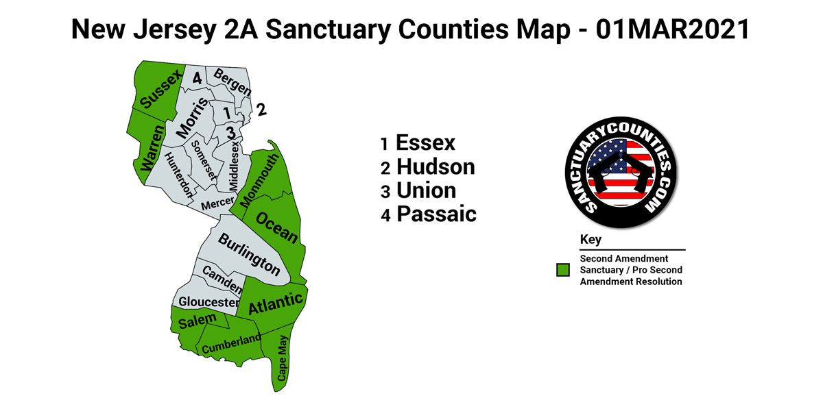New Jersey Second Amendment Sanctuary State Map