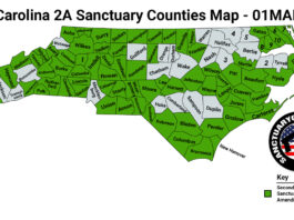 North Carolina Second Amendment Sanctuary State Map