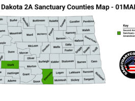 North Dakota Second Amendment Sanctuary State Map