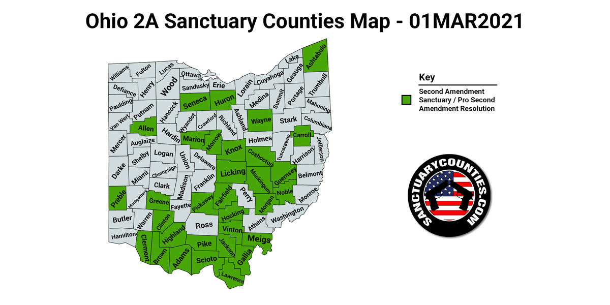 Ohio Second Amendment Sanctuary State Map