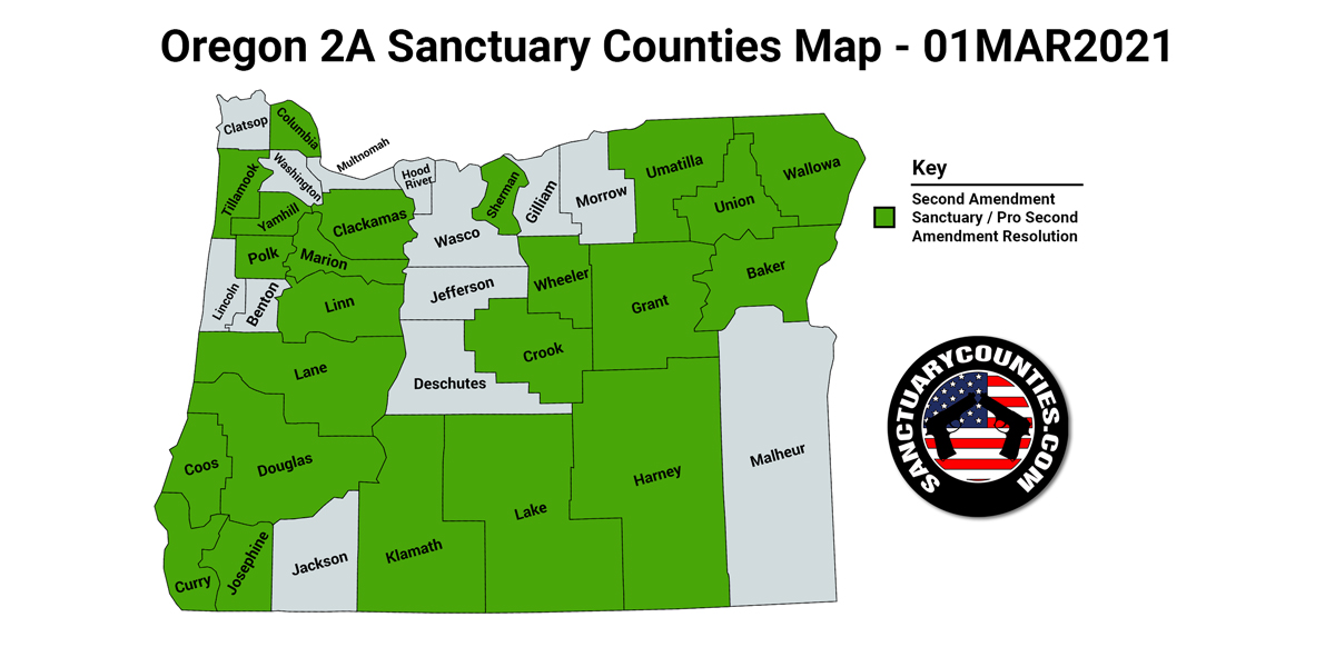 Oregon Second Amendment Sanctuary State Map
