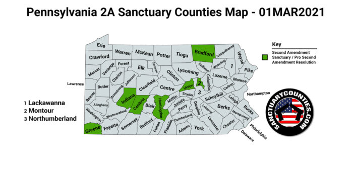 Pennsylvania Second Amendment Sanctuary State Map