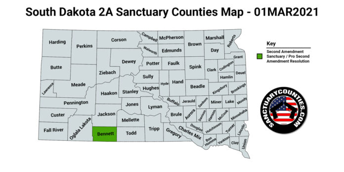 South Dakota Second Amendment Sanctuary State Map