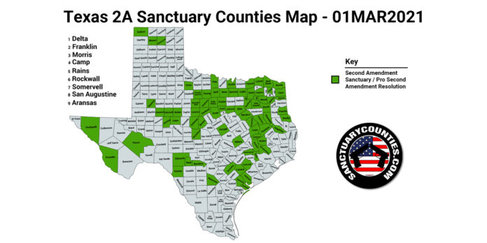 Texas Second Amendment Sanctuary State Map