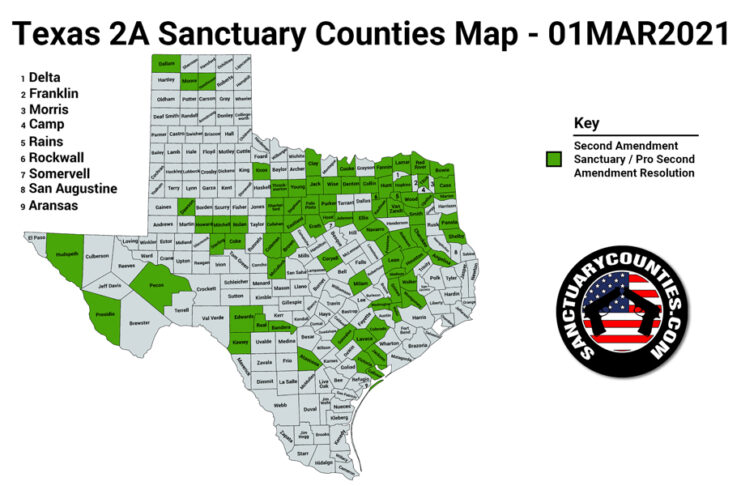 Texas Second Amendment Sanctuary State Map
