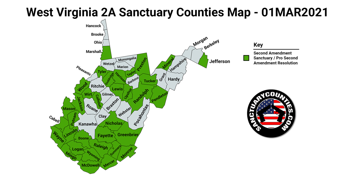 West Virginia Second Amendment Sanctuary State Map