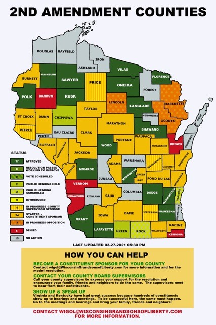 Wisconsin GrandSons of Liberty 2A Sanctuary County Map 27MAR2021