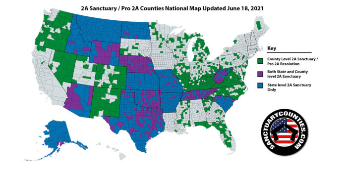 Second Amendment Sanctuary Counties National Map Update for June 18, 2021