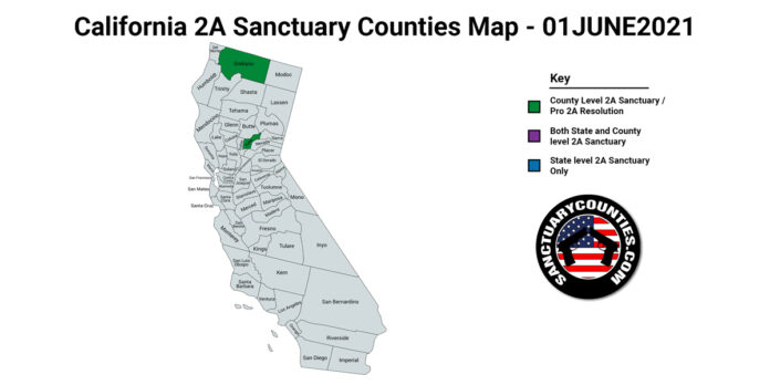 California Second Amendment Sanctuary Updated Map June 01 2021