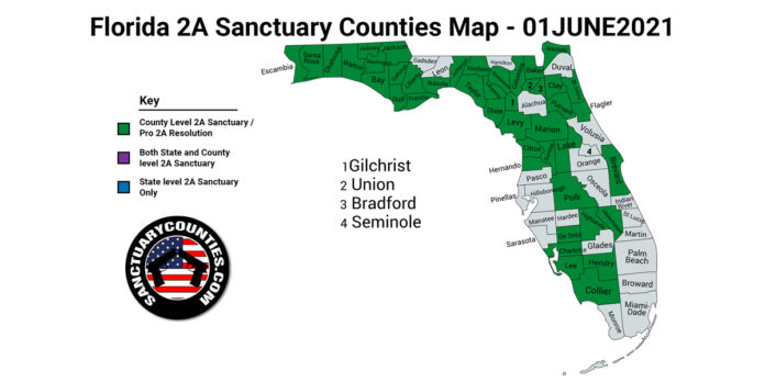 Florida Second Amendment Sanctuary Updated Map June 01 2021