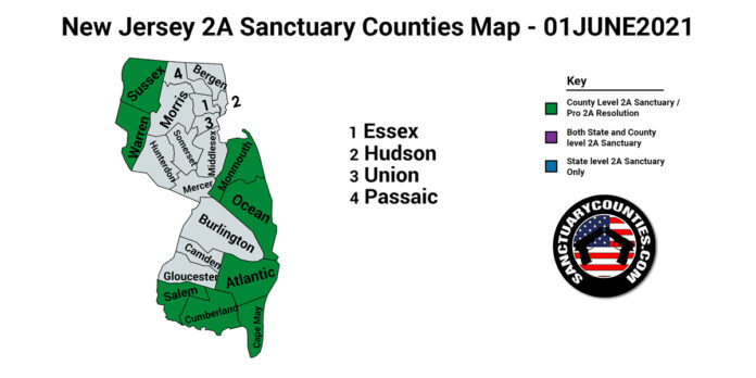 New Jersey Second Amendment Sanctuary Updated Map June 01 2021
