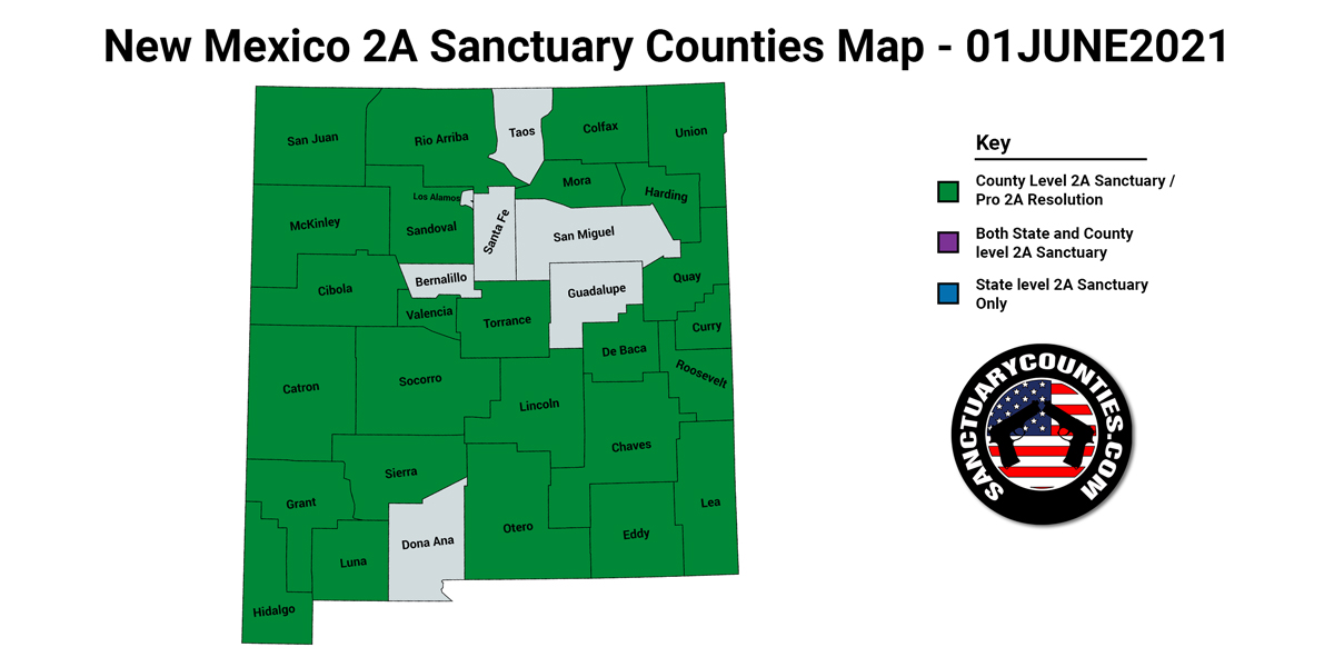 New Mexico Second Amendment Sanctuary Updated Map June 01 2021