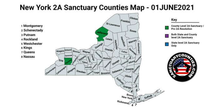 New York Second Amendment Sanctuary Updated Map June 01 2021