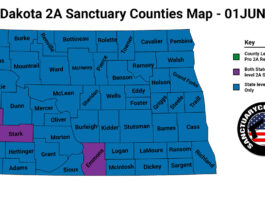 North Dakota Second Amendment Sanctuary Updated Map June 01 2021