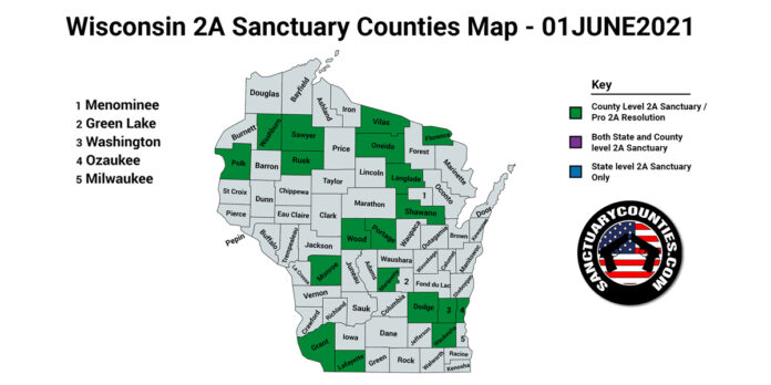 Wisconsin Second Amendment Sanctuary Updated Map June 01 2021