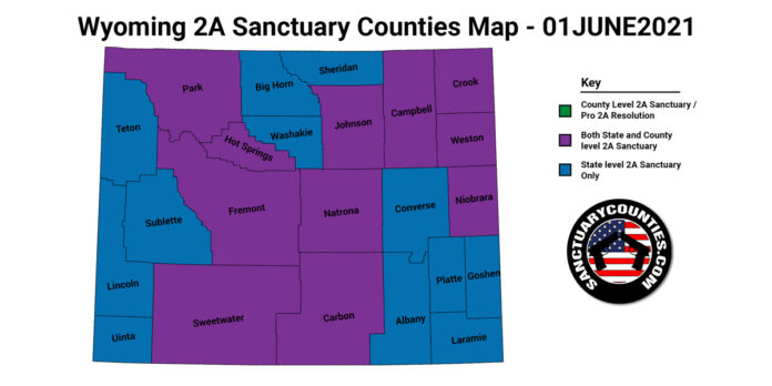 Wyoming Second Amendment Sanctuary Updated Map June 01 2021